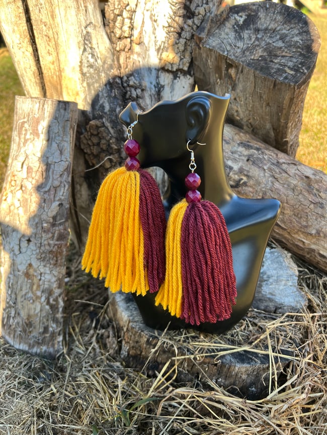 Beaded Tassel Earrings 