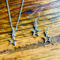 Image 3 of Set of 5 pairs of star silver plated earrings