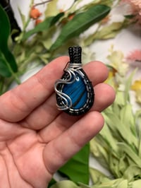 Blue & Black Fluid Art Pendant