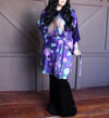 Purple 90s floral Satin robe