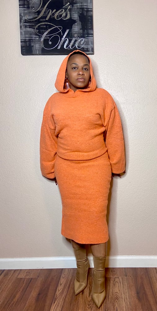Image of Orange Hoodie SweaterDress