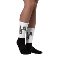 Image 2 of LA B Socks Black logo