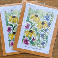 Image 3 of chicory, sweet pea & Susan -print