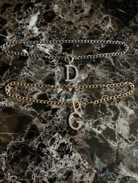Image 1 of Rearview  Mirror  Necklaces  with Letter