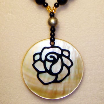 Image of Blackened Rose Necklace