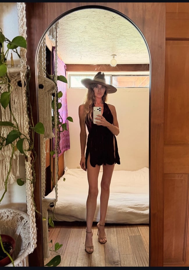 late 1960s velvet pieced fringe mini dress tunic car wash mid go-go