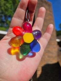 Image of Rainbow Flower car charm