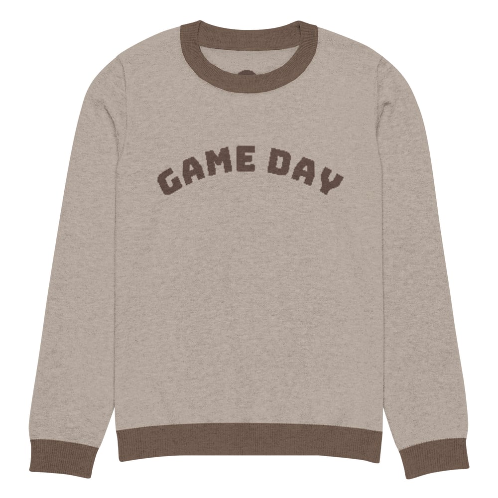 Image of Knitted crew neck Game Day sweater