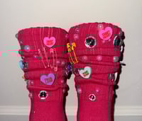 Image 1 of sweetheart junk socks // hot pink