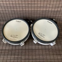 Image 3 of Roland PD-80 x 2 • Pair of 8" Single Zone Mesh Drum Pads • made in Japan • w/ mounts + cables
