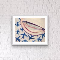 Image 5 of Sardine & Blue Paper Birds Print