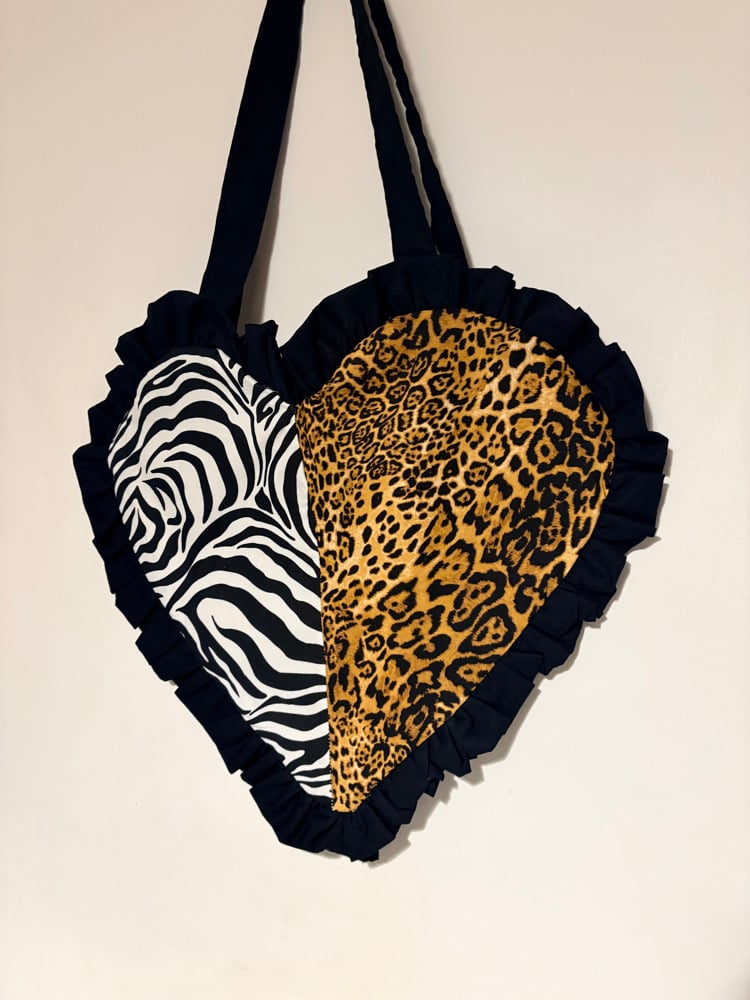 Image of Fierce Duo Heart Bag – Zebra & Leopard Edition 