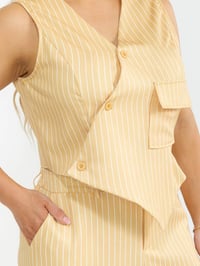 Image 2 of Yellow asymmetrical pin stripe set 