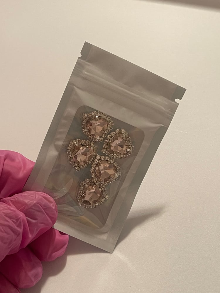 Image of LIGHT PINK BLING HEARTS