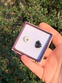 Image 4 of DELUXE Purple CZ Night & Light Dragon Stud Earrings