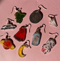 Image 2 of moon and saturn earrings