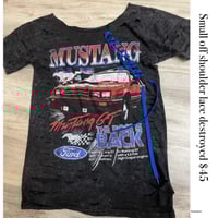 Small mustang off shoulder lace destroyed