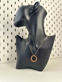 Image 4 of Gold Love Circle Pendant Necklace Quality Stainless Steel Unisex Fashion Necklace