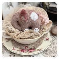 Image 6 of Handmade victorian plum flat elephant with "button wheels"