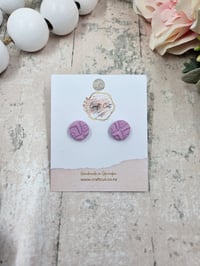 Image 2 of Lilac Art Deco Studs