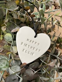 Image 1 of Happy Birthday personalised heart