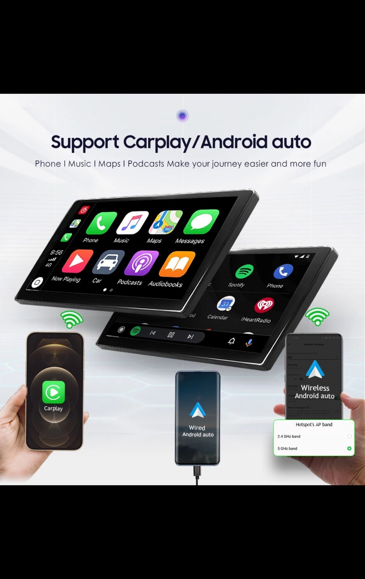 Autoradio Android 12 Per Ford Fiesta Mk5 2002-2008 - 9" Touchscreen, CarPlay, GPS, DAB+ - Foto 2