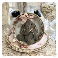 Image 7 of Etta-Mae a grey and dusty pink Handmade teacup elephant