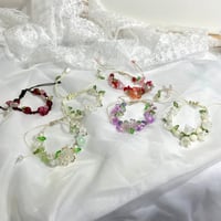 Image 2 of Floral Threaded Adjustable Bracelet