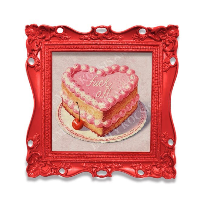 Retro Art Print // 'Fuck Off' Cake