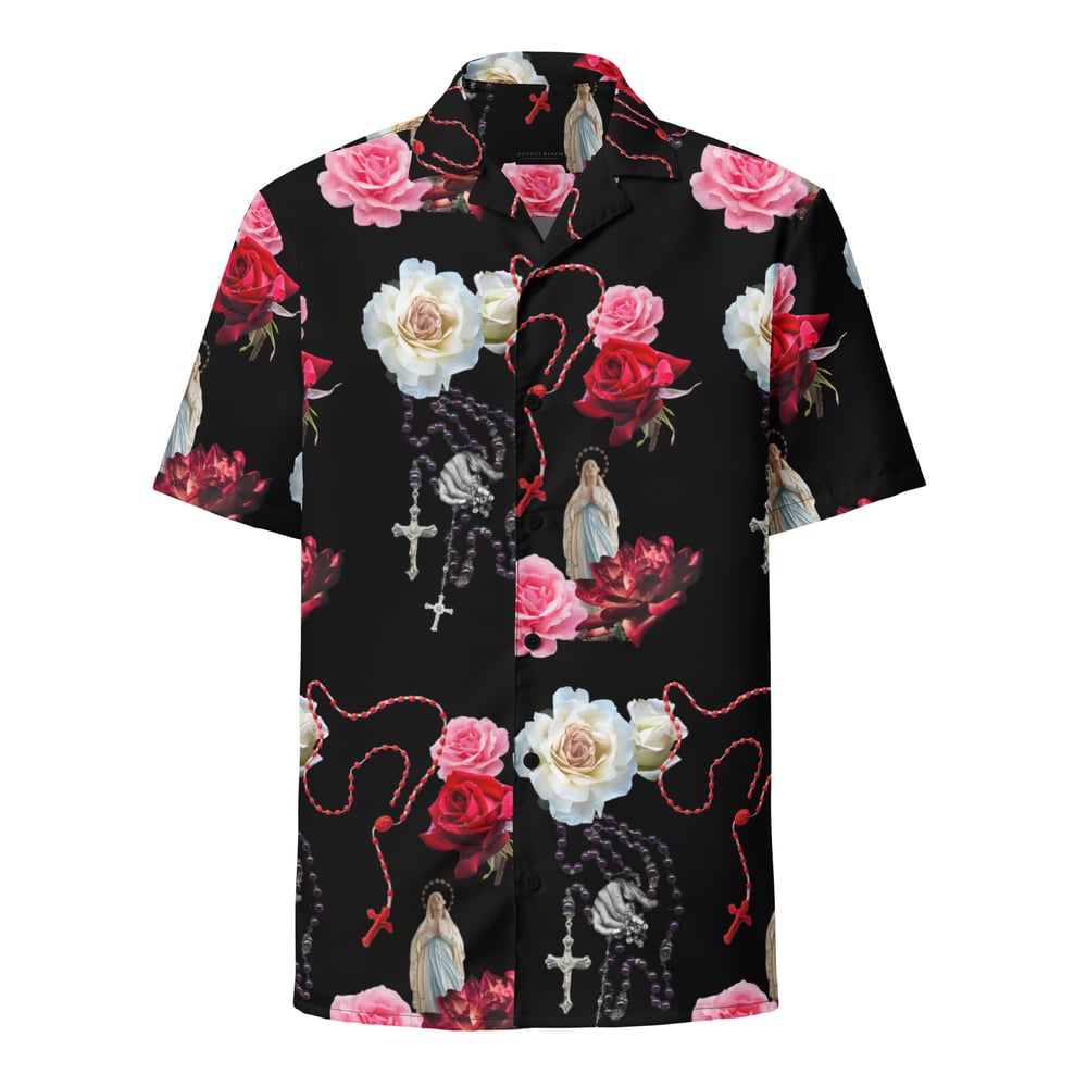 Occult Beach: Roses and Rosaries Unisex Button Shirt