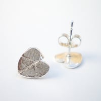 Image 1 of Silver Heart Leaf Earrings