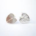 Silver Heart Leaf Earrings