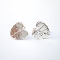 Image 2 of Silver Heart Leaf Earrings