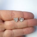 Silver Heart Leaf Earrings
