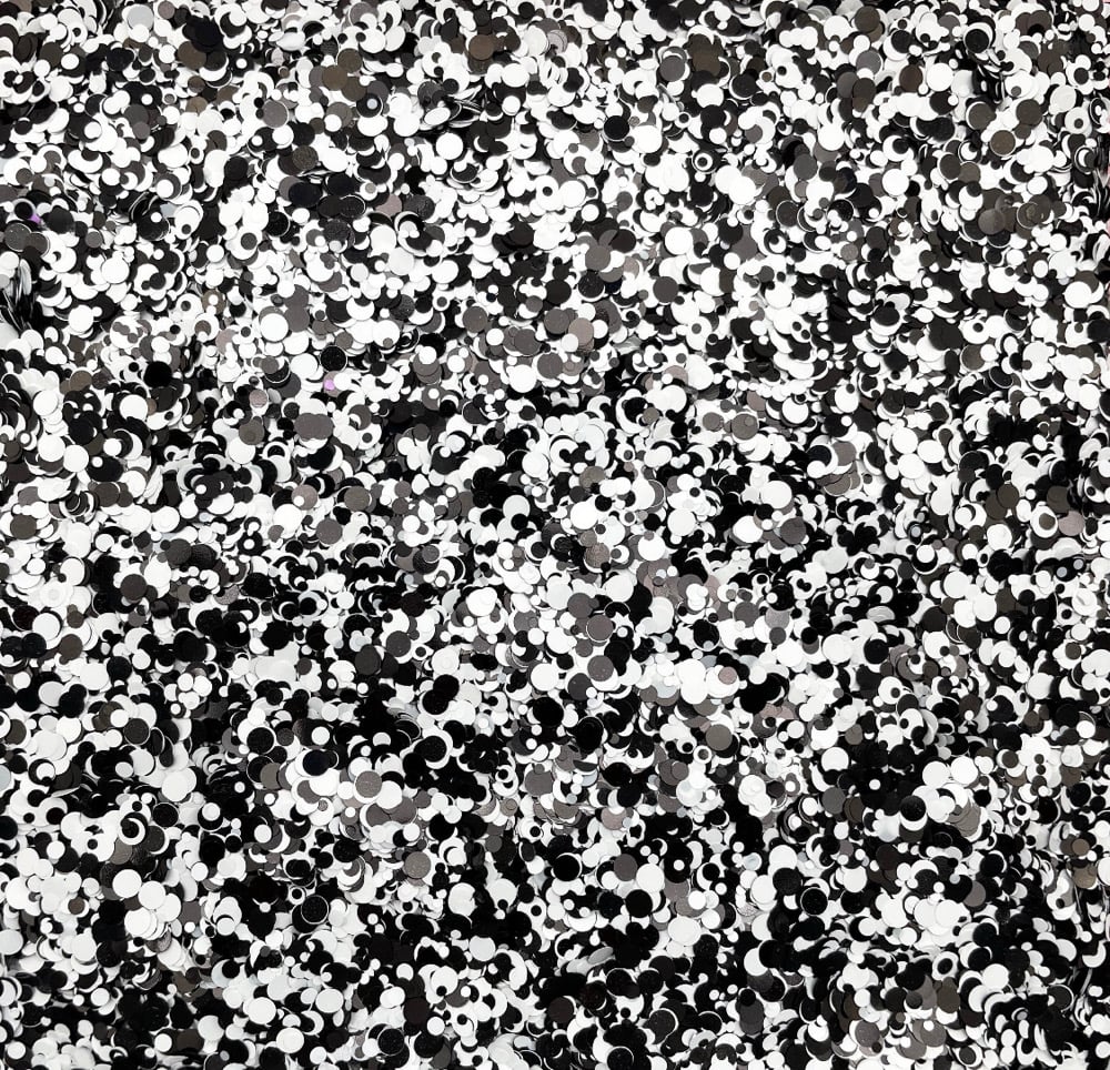 Image of Black & White Chunky Glitter Mix, Cookies & Cream, 3oz
