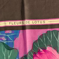 Image 2 of Hermès Cashmere Shawl  "Fleurs de Lotus" by Christiane Vauzelles 140cm