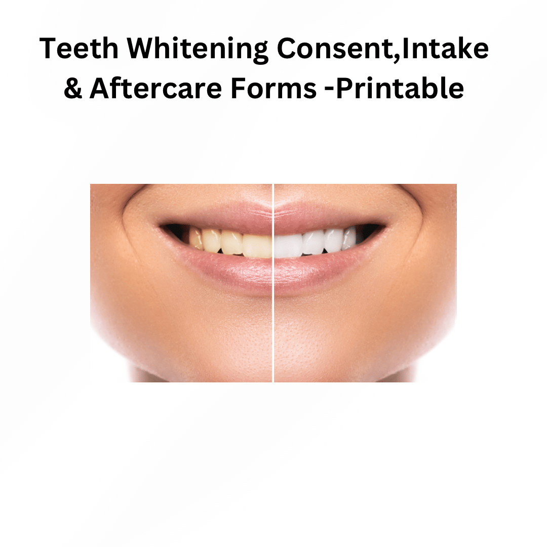 Image of Teeth Whitening Consent,Intake & Aftercare Forms -Printable