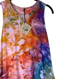 Image 3 of S Knit Pocket Tank Dress in Earthy Rainbow Watercolor Ice Dye