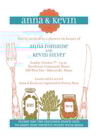 Recipe Shower Invitation with a Vegetable Theme
