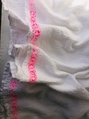 Image of mireille hot pink hand printed design towel