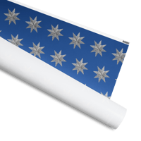 Image 2 of Wrapping paper roll (dark blue with silver stars)