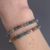 Image 2 of Bracelet ajustable agate verte sur cordon