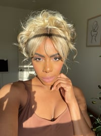 Image 3 of PLATINUM BLONDE 22 inch 9x6 LACE CLOSURE WIG with BANGS