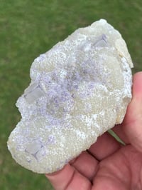 Image 15 of QR Code Fluorite On Druzy Quartz Matrix Specimen| Guizhou China #3065