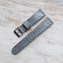 20mm Crocodile Strap In Denim Light
