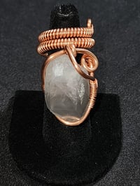 Adjustable Black Phantom Lemurian Quartz Ring #1 Minas Gerais, Brazil