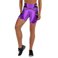 Image 2 of BOSSFITTED Purple and Grey Yoga Shorts