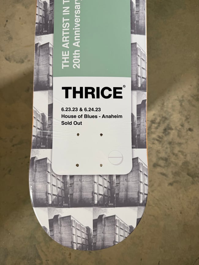 Thrice skateboard - Artist in the Ambulance 20th anniversary tour House of Blues 