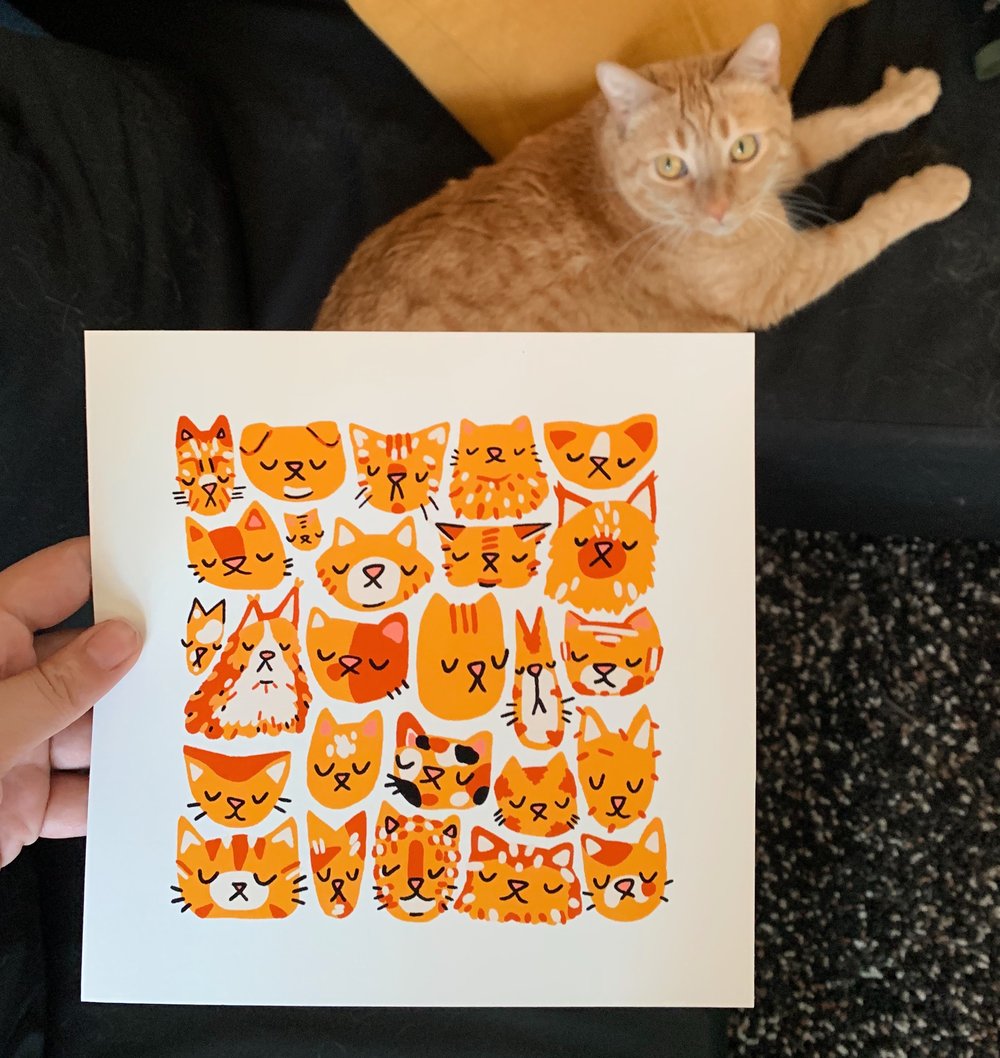 Image of A Bunch Of Orange Cats Print