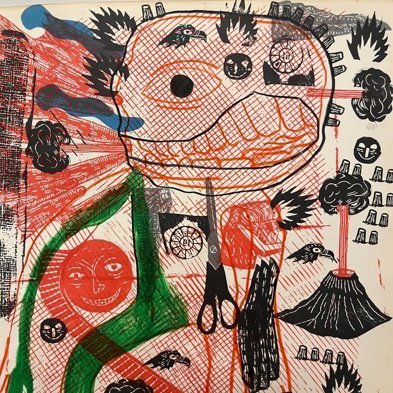 Shitstorm Hand Stamped Print No.1